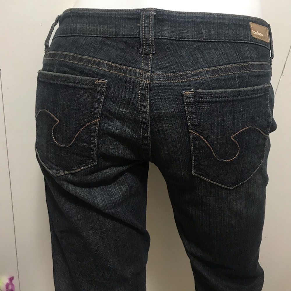 Refuge Blue Dirty Jeans Ultra Low Rise Size 11
